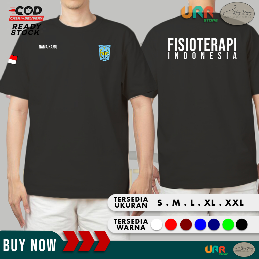 Kaos Baju Fisioterapi Indonesia Gratis Tulis Nama Kamu | Cotton Combed 30s
