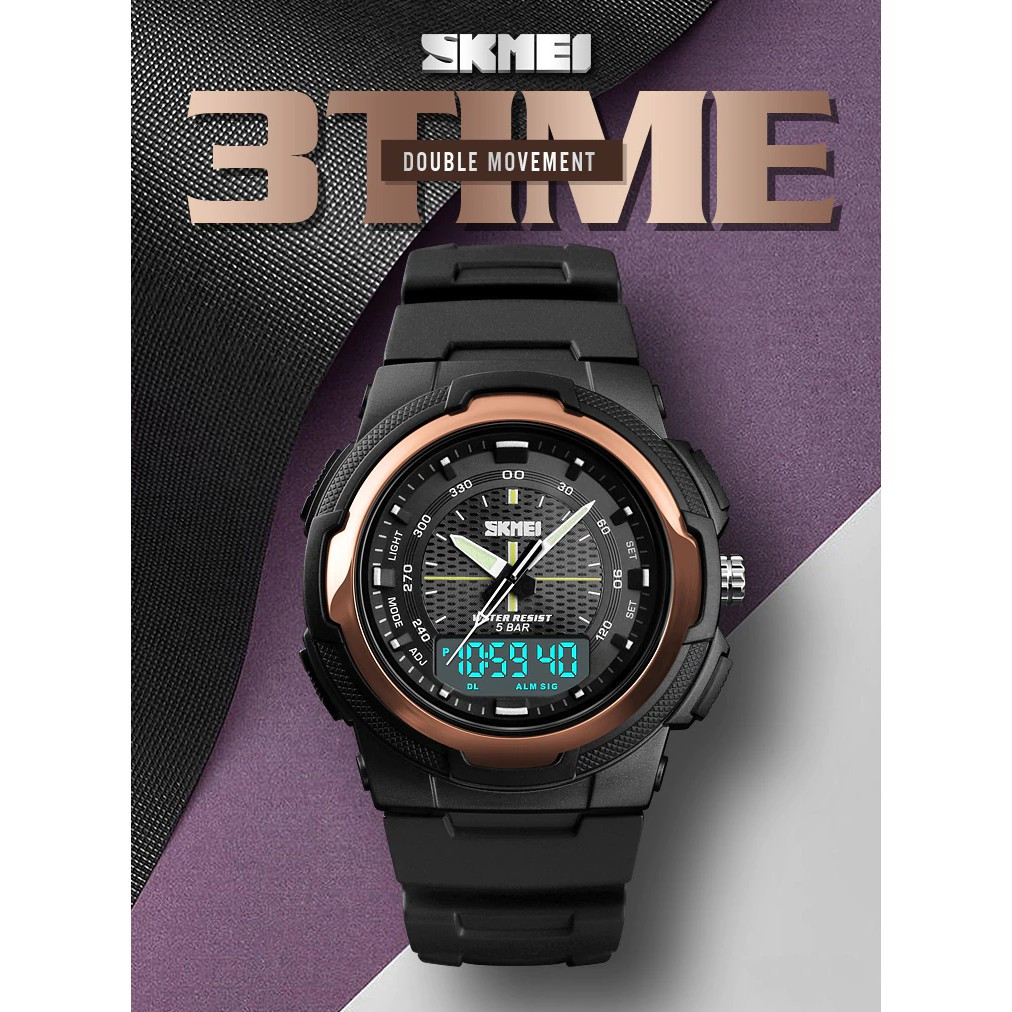 SKMEI 1454 Original Jam Tangan Pria Dual Time Tahan Air