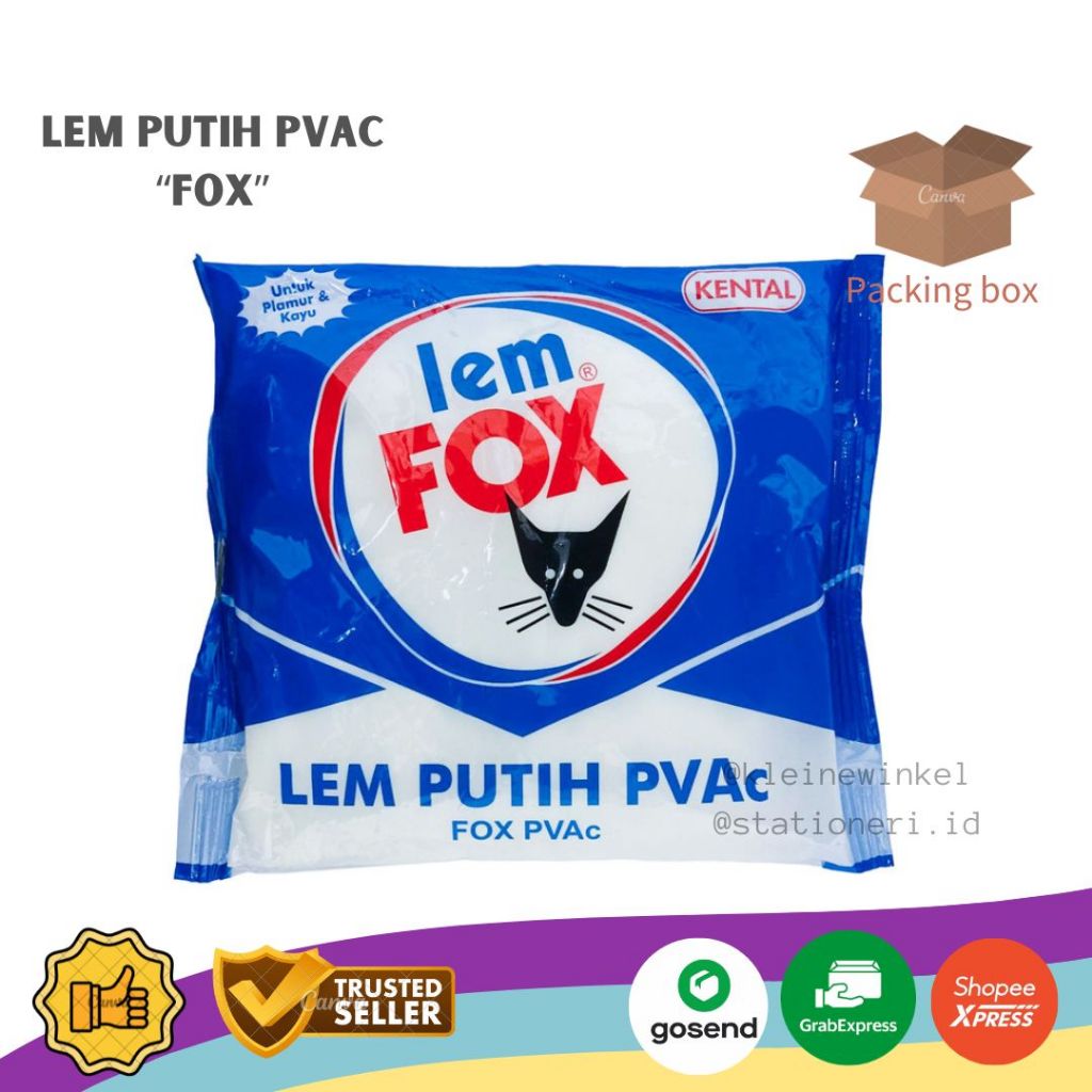 

Lem FOX Putih Pvac Kemasan Bantal isi 350 gram