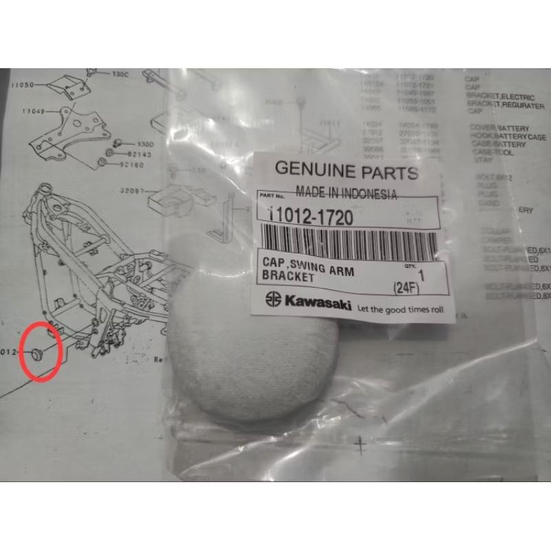 CAP TUTUP RANGKA KAWASAKI NINJA R RR ORIGINAL KGP