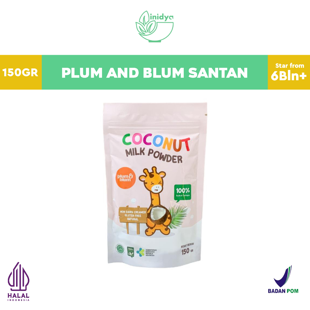 

Plum And Blum Coconut Milk Powder 150gr - Santan Mpasi Lemak Tambahan Santan Murni Kelapa Asli Tanpa Pengawet