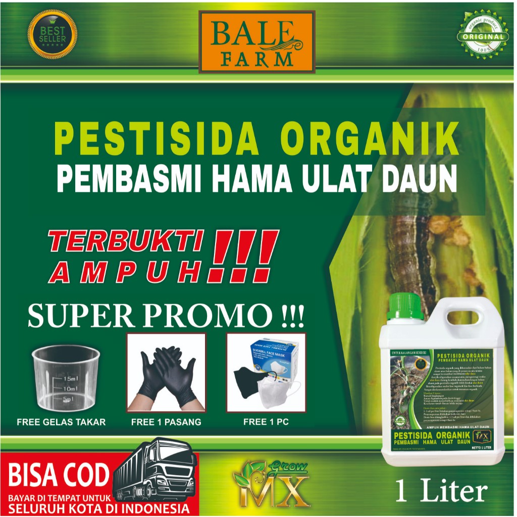 Pestisida Organik Pembasmi HAMA ULAT DAUN  1 LITER / Pestisida Nabati Semprot / Pestisida Organik / 