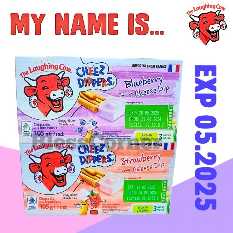 

The Laughing Cow Cheese Dippers 140Gr Original The Laughing Cow Cheez Dippers Blueberry 105 Gr The Laughing Cow Cheez Dippers Strawberry 105 Gr Cheese Snack Keju Oles The Laughing Cow La Vache Qui Rit 120 gr Keju Mpasi Anak Belcube 24 Pcs