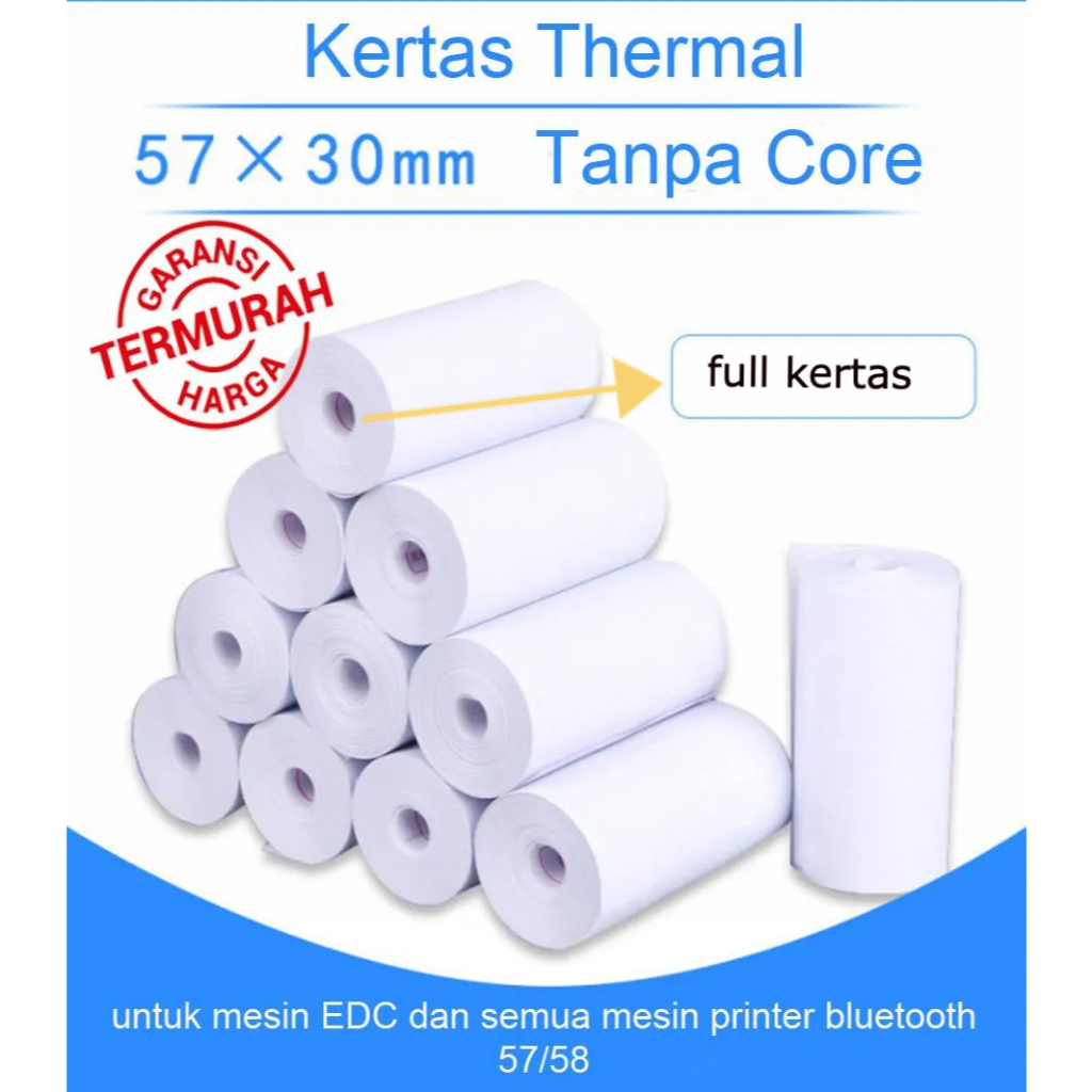 

KERTAS THERMAL EDC PRINTER PORTABLE BLUETOOTH 57X30