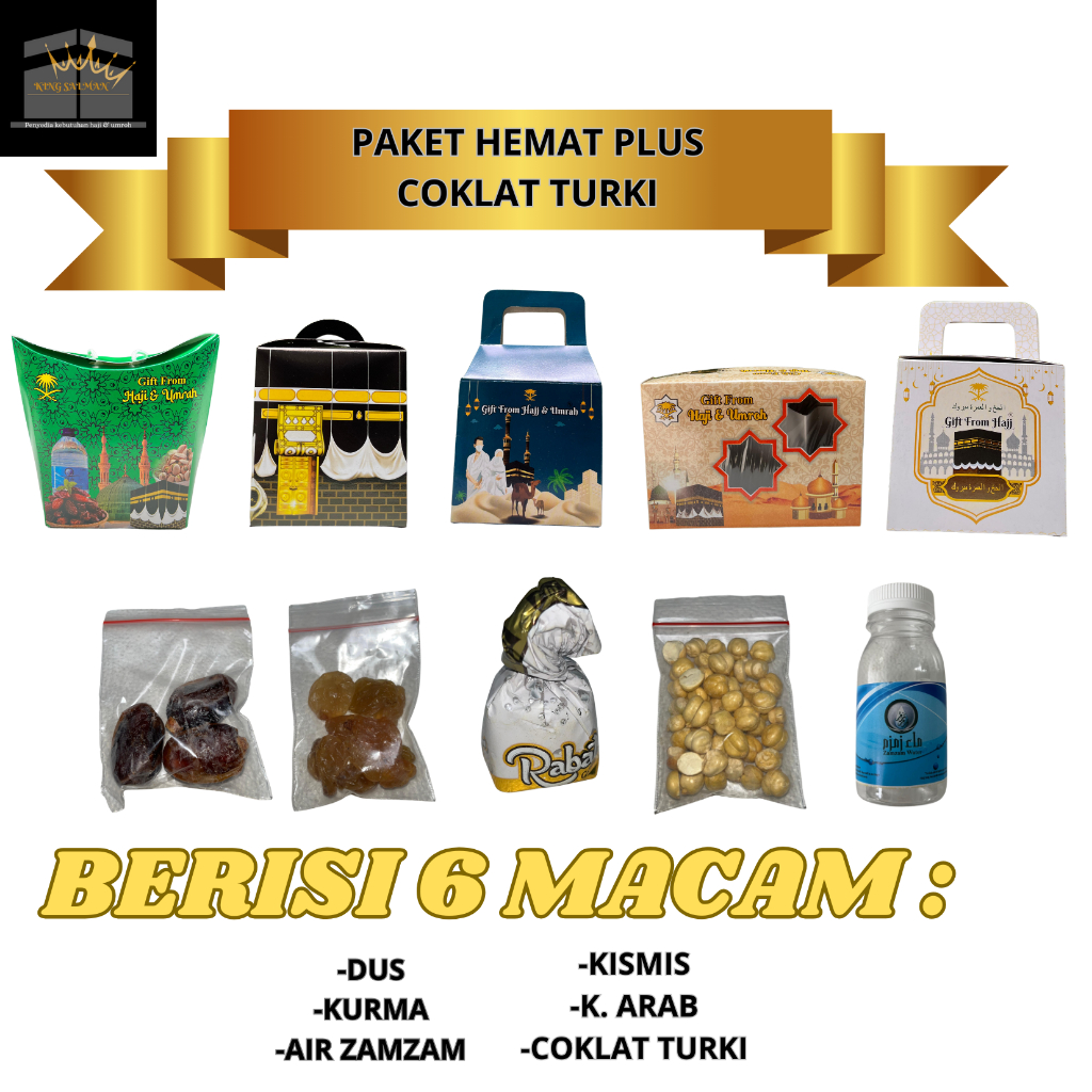 

Kemasan Variatif Paket Hemat Oleh oleh Haji dan Umroh plus Coklat Turki