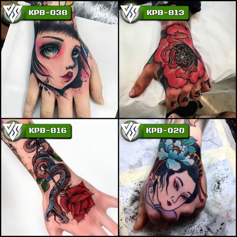 [KPB] Sticker Tattoo Temporary Pergelangan tangan Bunga kucing Berwarna