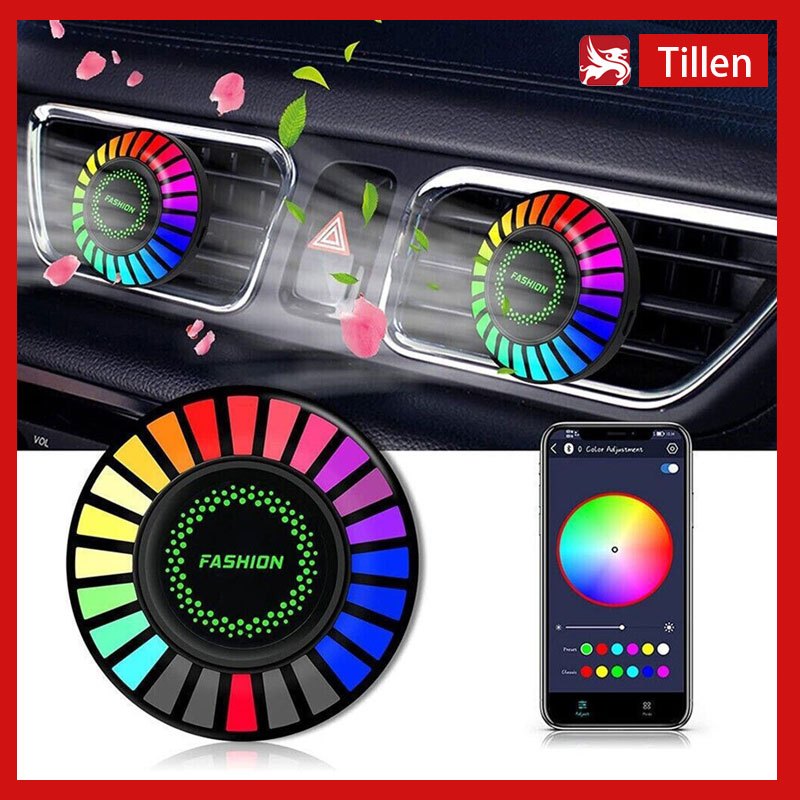 Led Lampu Equalizer Audio Parfum Mobil Pengharum Mobil Car Music RGB Lampu Rhythm Parfum Mobil