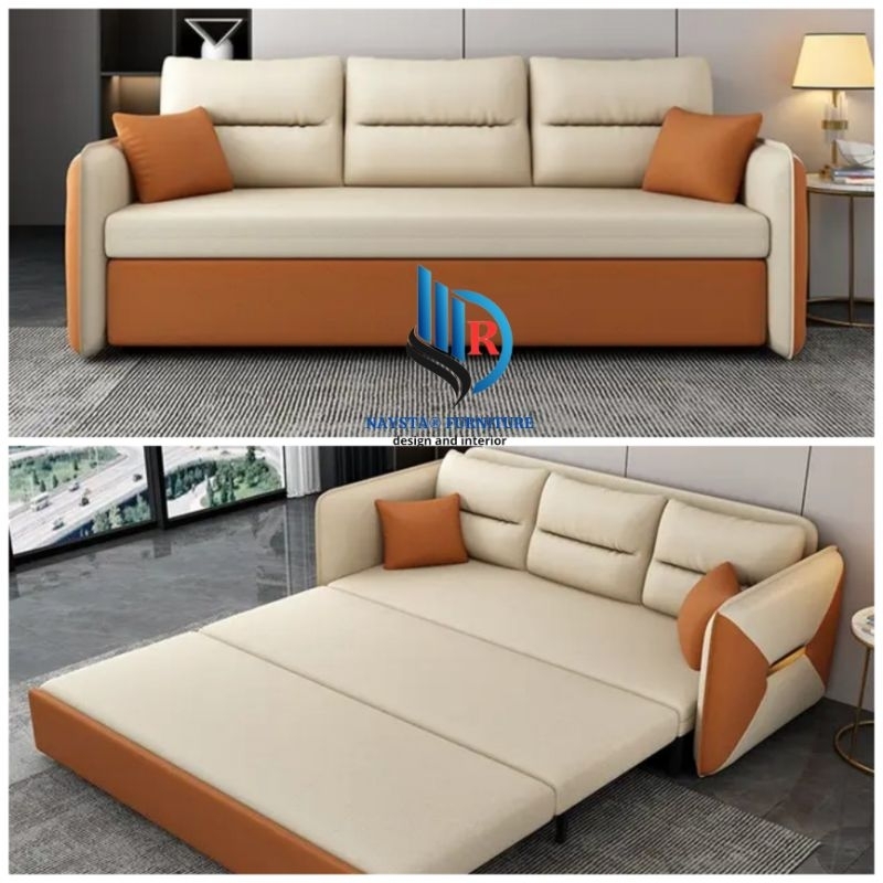 sofa bed kulit | sofa bed multifungsi minimalis modern