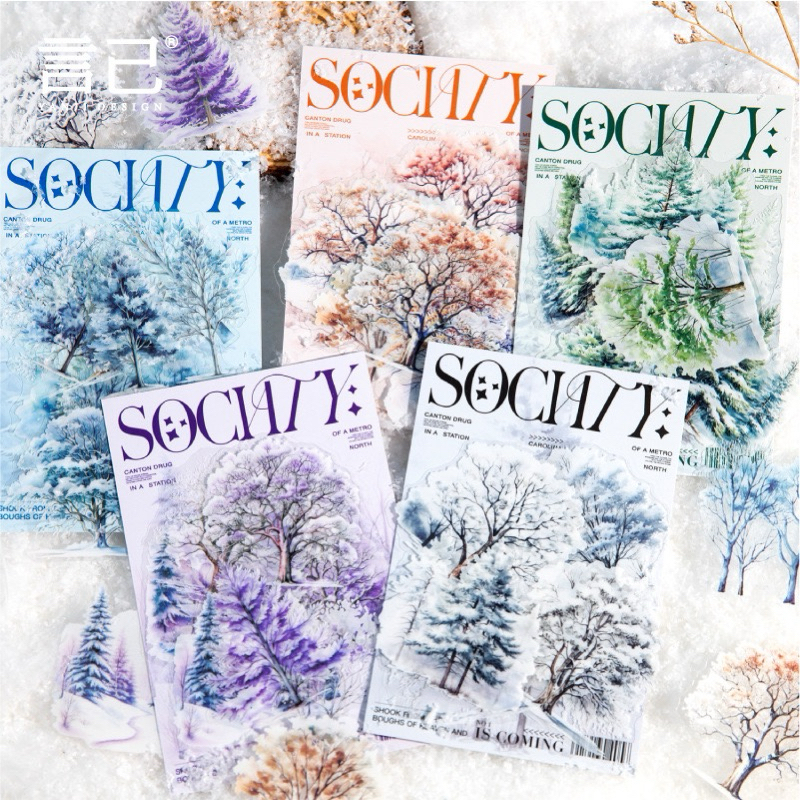 

(1ED) sticker transparan pohon musim dingin salju snow ice winter journaling