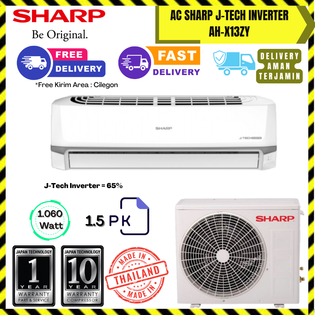 AC SHARP 1.5 PK AH-X13ZY -MADE IN THAILAND -J -TECH INVERTER