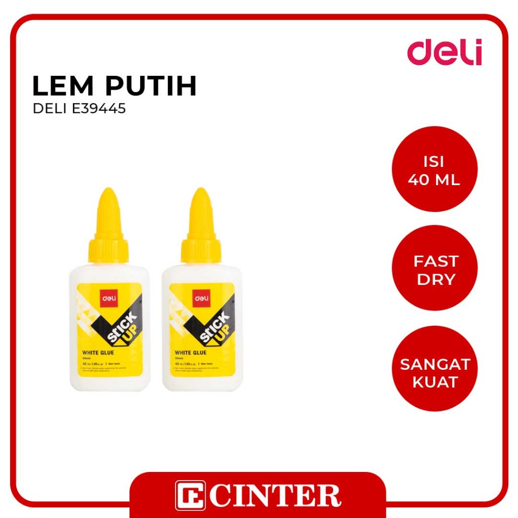 

DELI - LEM SERBAGUNA / LEM CAIR PUTIH / LEM WHITE E39445 40ML