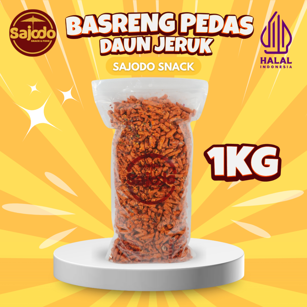 

[FLASH SALE] Basreng Pedas Daun Jeruk Sajodo Snack - 1kg