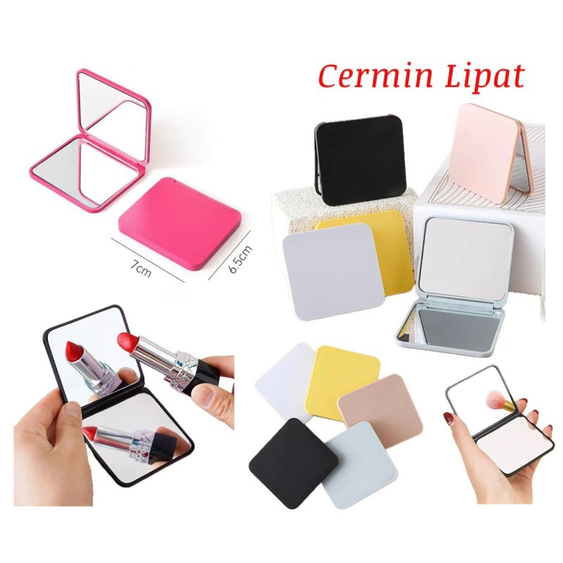 CERMIN MINI LIPAT PORTABLE TRAVELING / KACA CERMIN LIPAT MAKE UP