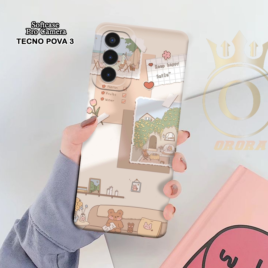 Softcase Tecno Pova 3 - ORORA  - Casing Tecno Pova 3 - Motif case AESTHETIC - Tecno - Softcase Tecno