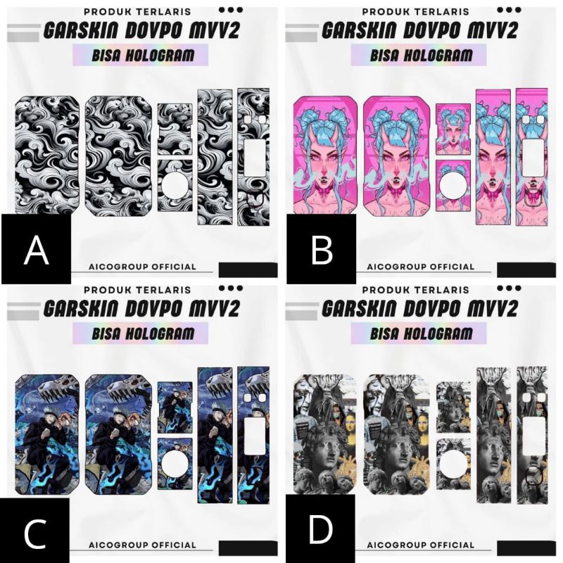 

stiker inner garskin Dovvppppoo Mvv2 bisa Hologram dan custom