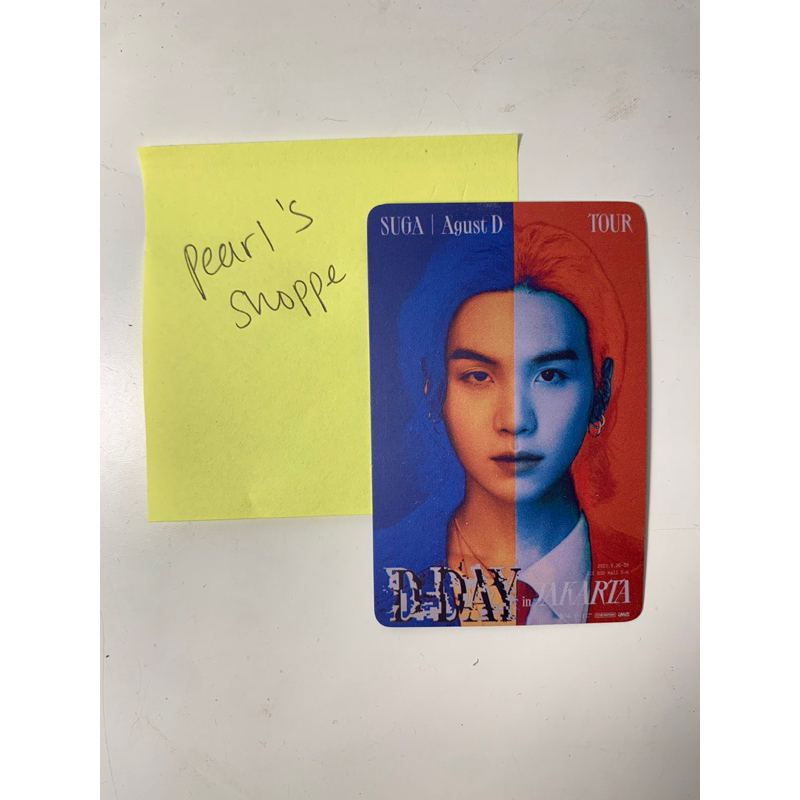 OFFICIAL PC SUGA AGUST D D-DAY TOUR IN JAKARTA VIP BENEFIT PHOTOCARD