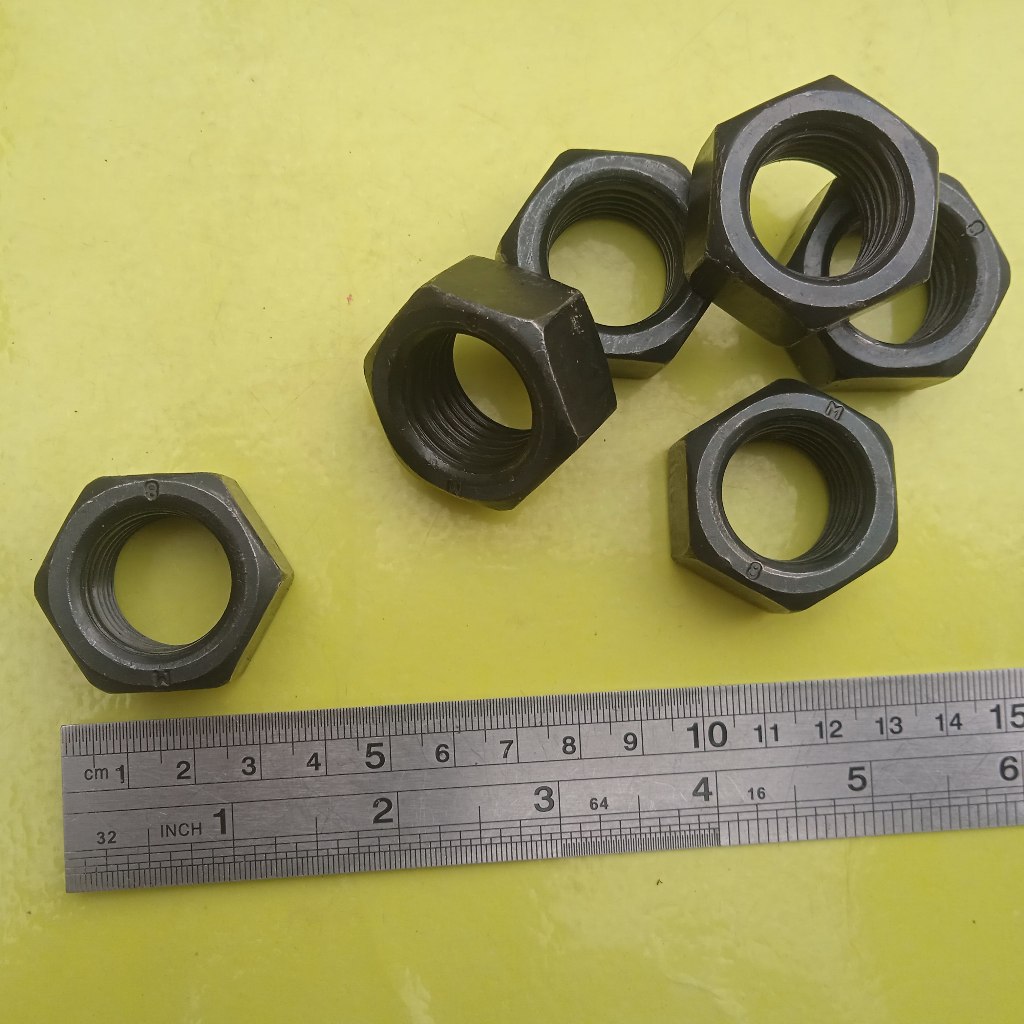 MUR BAJA M22 HITAM / MUR BAUT KUNCI 32 / MUR M22 BAJA / MUR BAJA HTB GRADE 8.8 M22 / NUT M22 BAUT 32