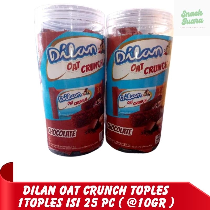 

Dilan oat crunch sereal coklat 10gr kemasan toples isi 25 pc