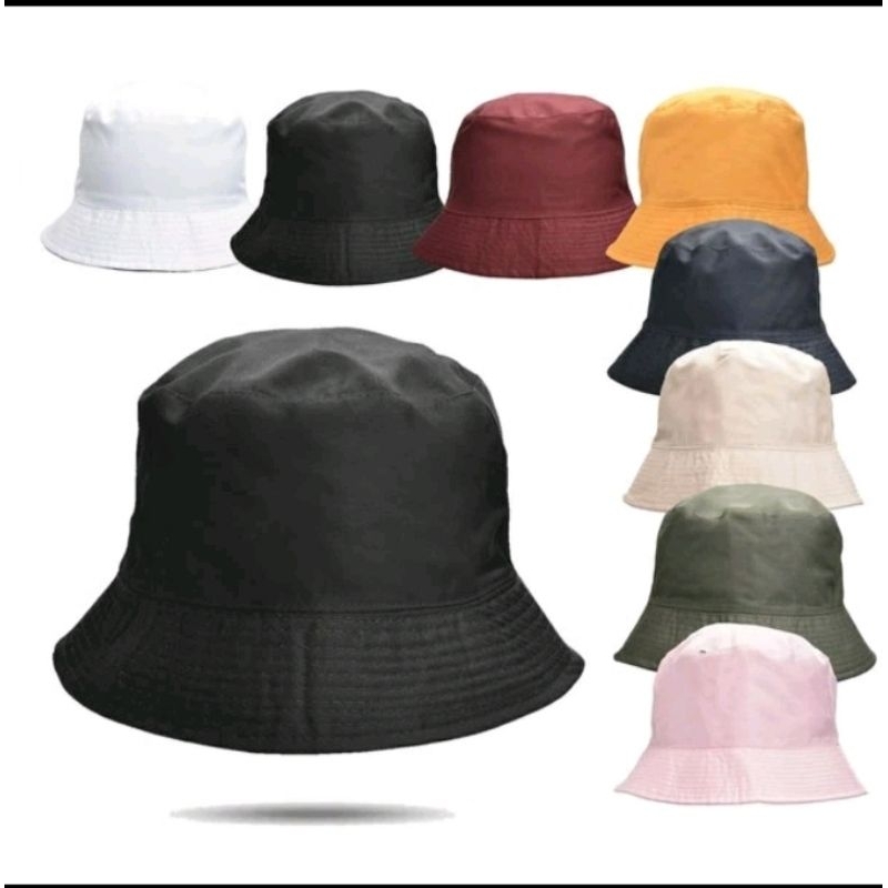topi bucket hat polosan dewasa/ TOPI BUCKET PREMIUM