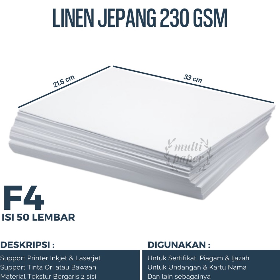 

Kertas Sertifikat F4 Linen isi 5 lembar Kertas Piagam Linen F4 RWKQP7157
