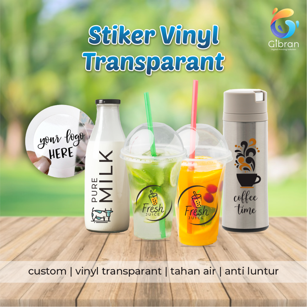 

Stiker Vinyl Bening Transparant / Stiker Label Kemasan / Label Usaha Makanan / Label Minuman Tahan Air