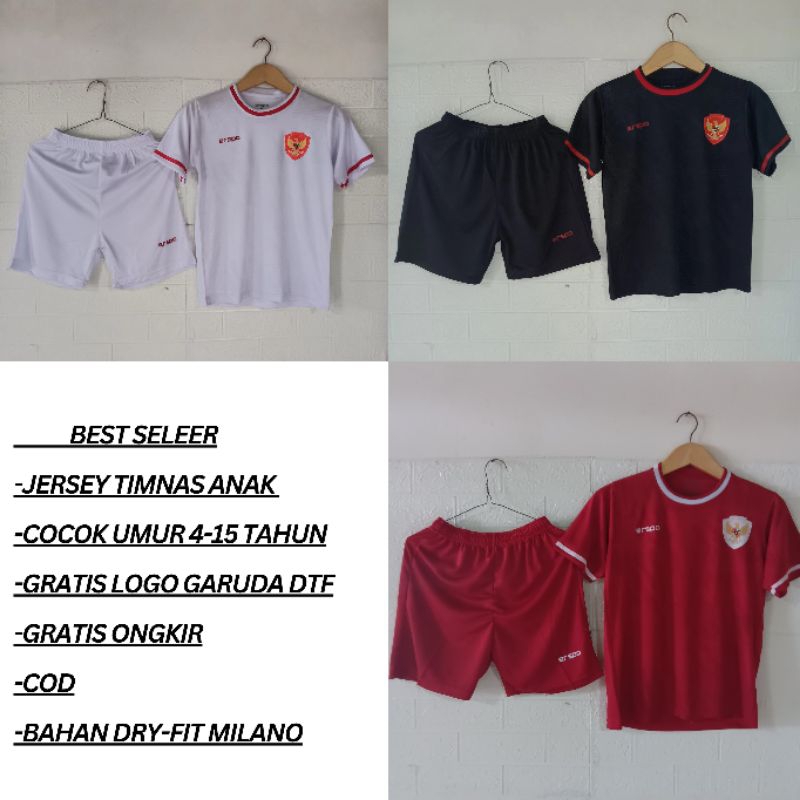 1 stel jersey anak timnas indonesia erspo U 5 tahun sampai 15 tahun