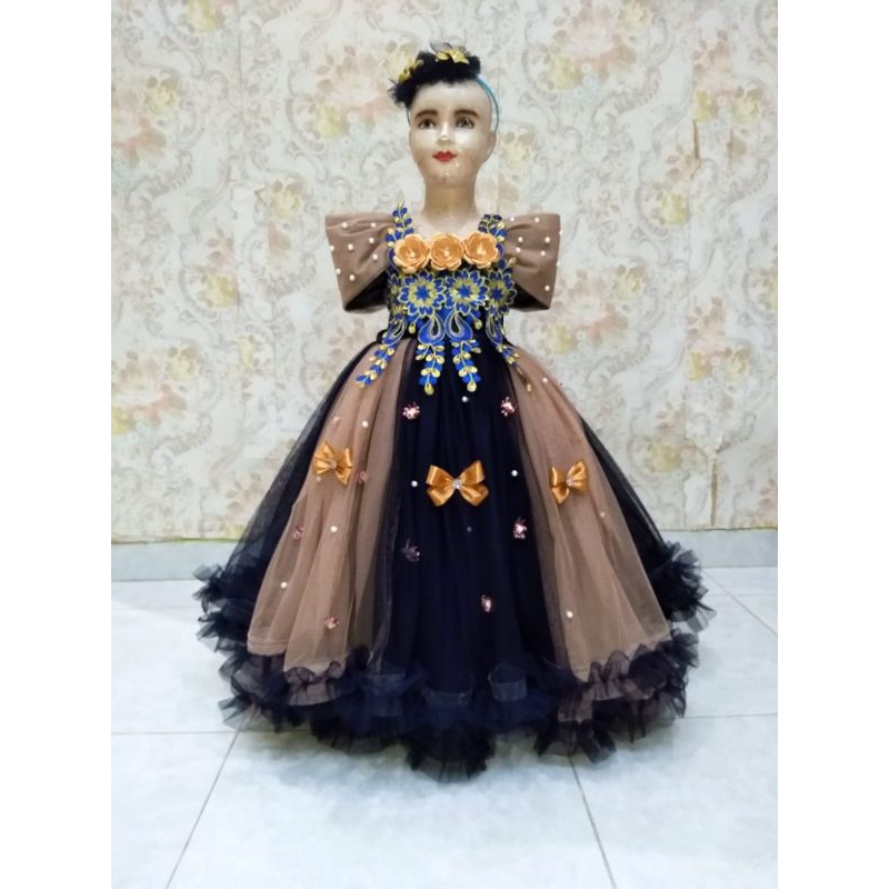 dress tutu panjang / gaun tutu premium / gaun pesta anak / dress ultah / baju nyanyi / baju pentas /