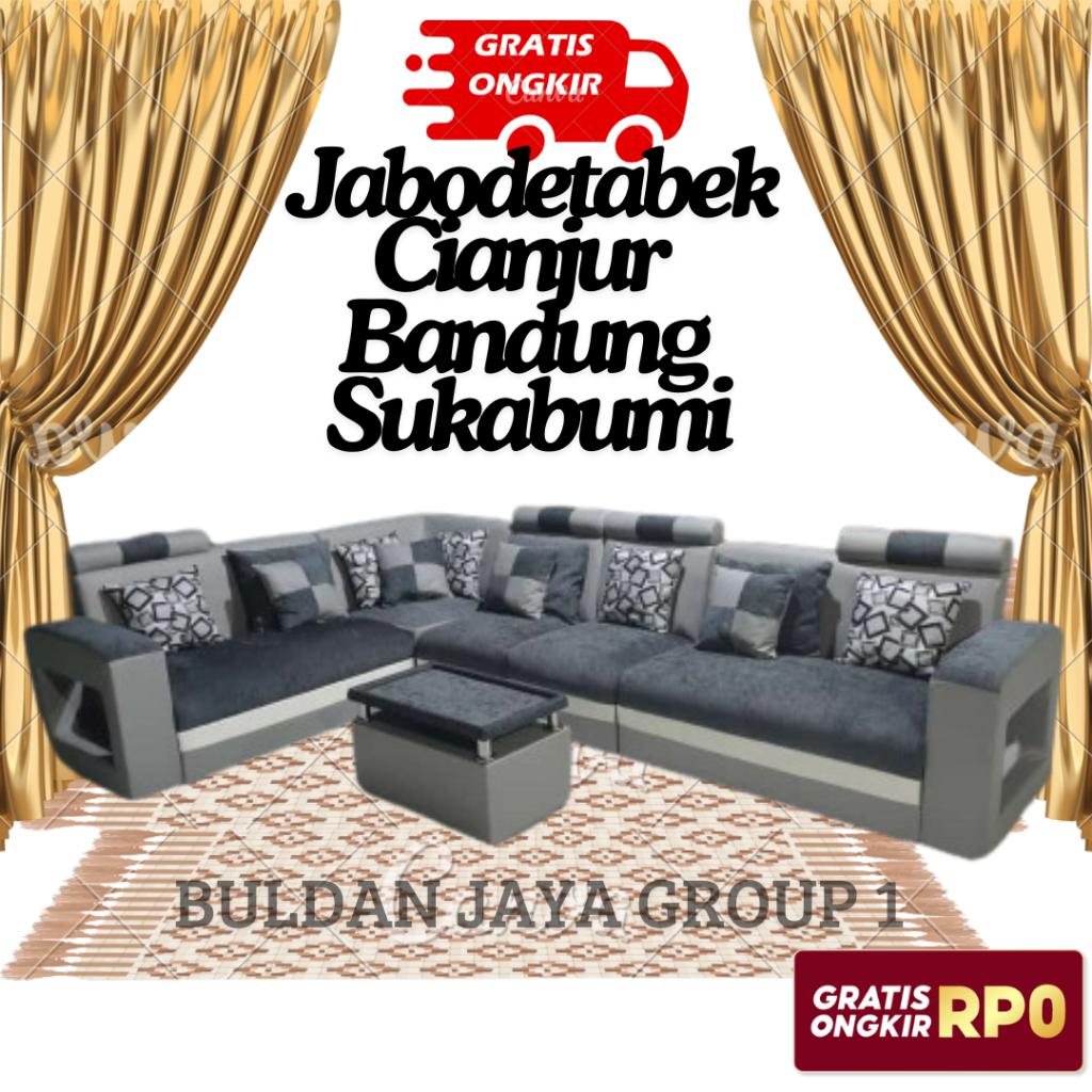 Sofa Ruang Tamu Minimalis L Sudut 1 Set Mewah Elegan Kursi Sofa