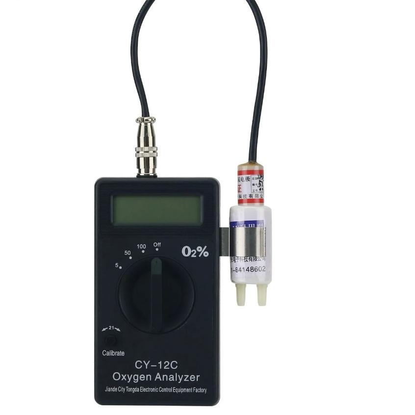 CY-12C Oksigen Analyzer Handheld O2 Analyzer Portabel (Set penuh) Mengukur Konsentrasi Oksigen 0-100