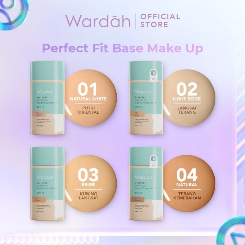 Wardah Everyday Luminous Liquid Foundation - Alas Bedak Cair Dengan Hasil Matte Natural
