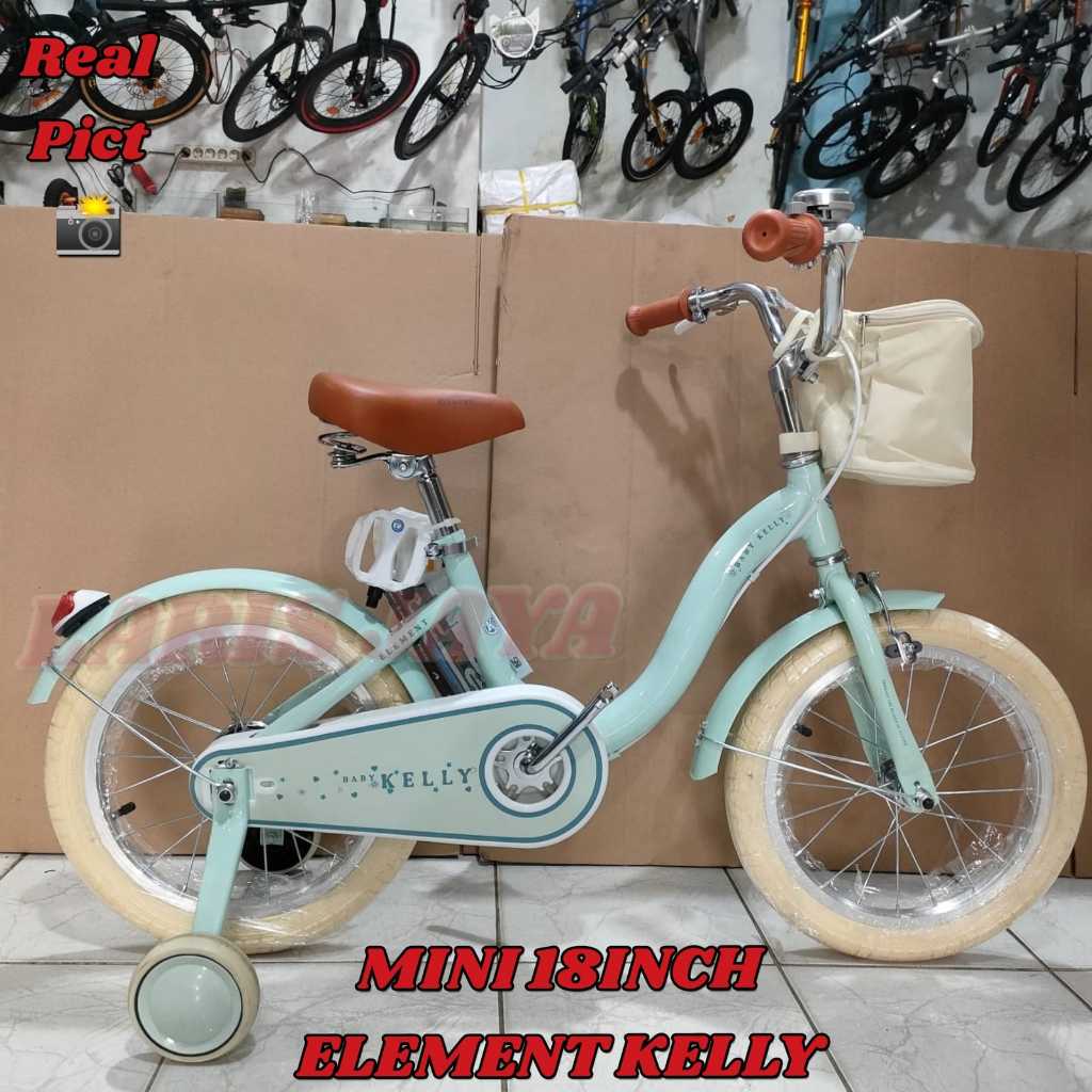 Sepeda mini 18 inch element kelly sepeda anak perempuan ELEMENT KELLY ukuran 18 , sepeda keranjang a