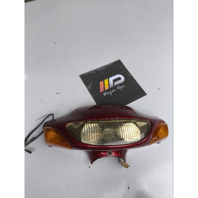 Batok kepala set reflektor lampu depan scooter sanex qingqi 50 CC 2 tak original bekas copotan motor