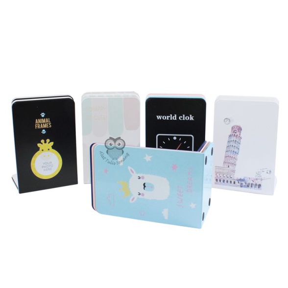 

Model Baru Book End Sandaran Buku Alpaca Unicorn Animal World clock N82