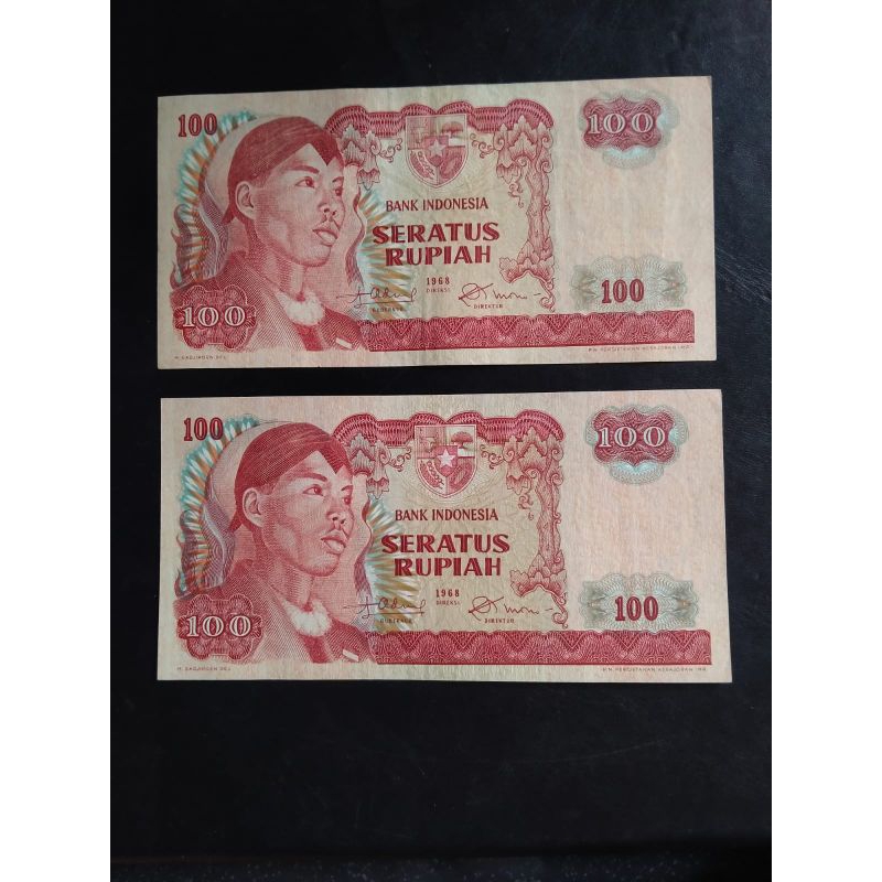 100 Rupiah seri pak Dirman 1968 Xf- Aunc Marta Collectin 02 Pusatnya koleksi unik