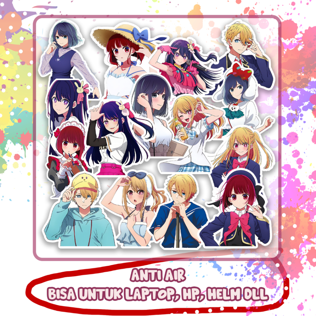 

Stiker Oshi no ko Ruby Akane Ai hoshino Kana Aqua, Sticker Lucu Murah