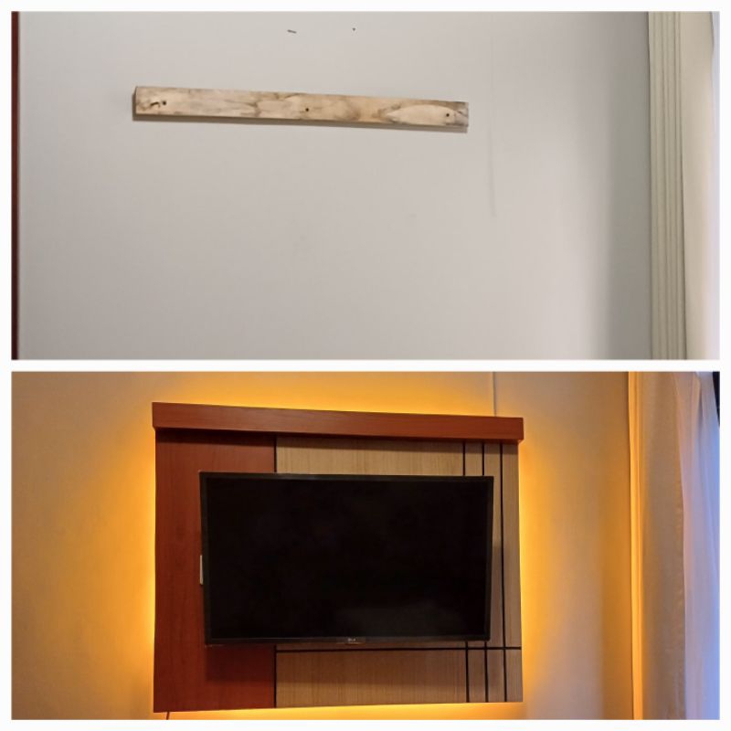 backdrop tv gantung/ backdrop tv minimalis / backdrop tv simpel / backdrop tv 32-36 in