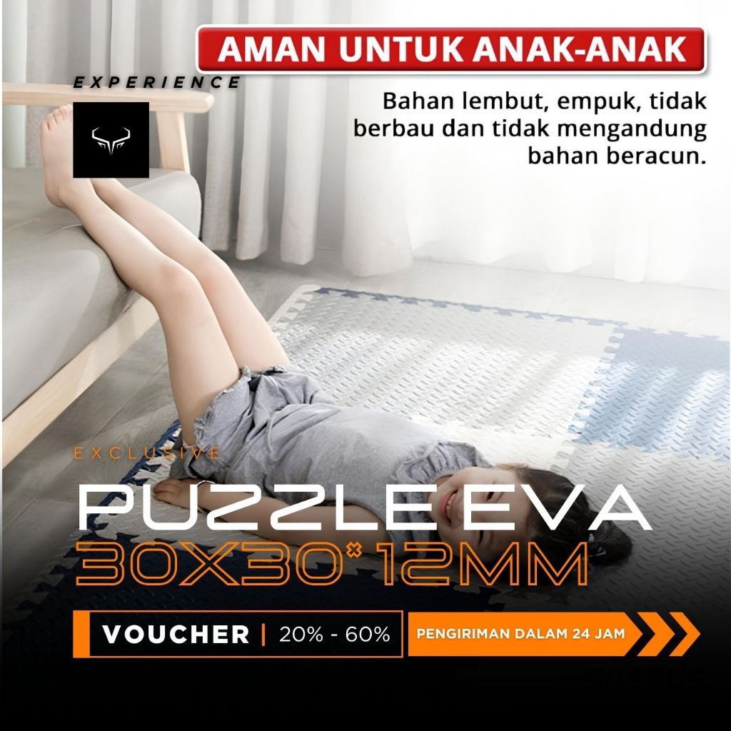 EX Tebus Murah Matras Evamat Matras Puzzle 30cm x 30cm Ketebalan 12mm Karpet Susun Alas Lantai