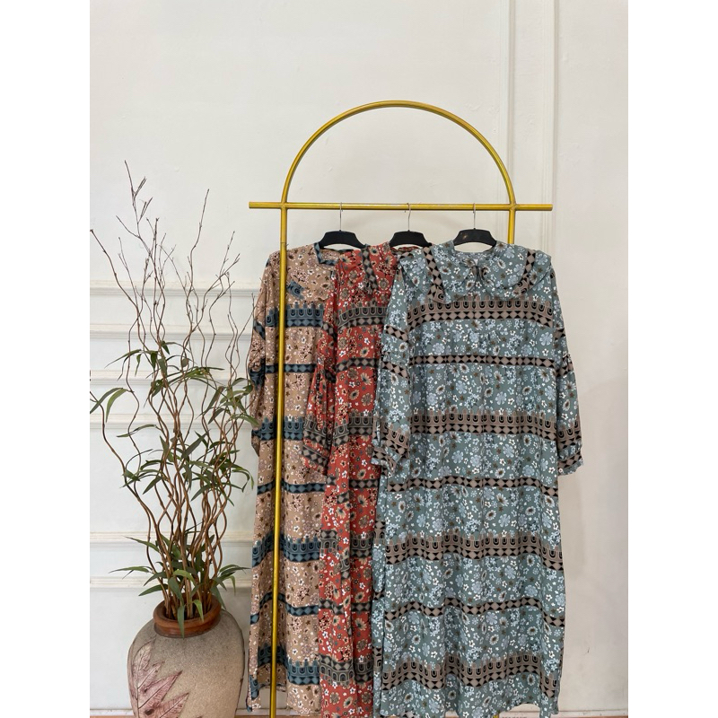 GAMIS BUNGA BUNGA CRINKLE