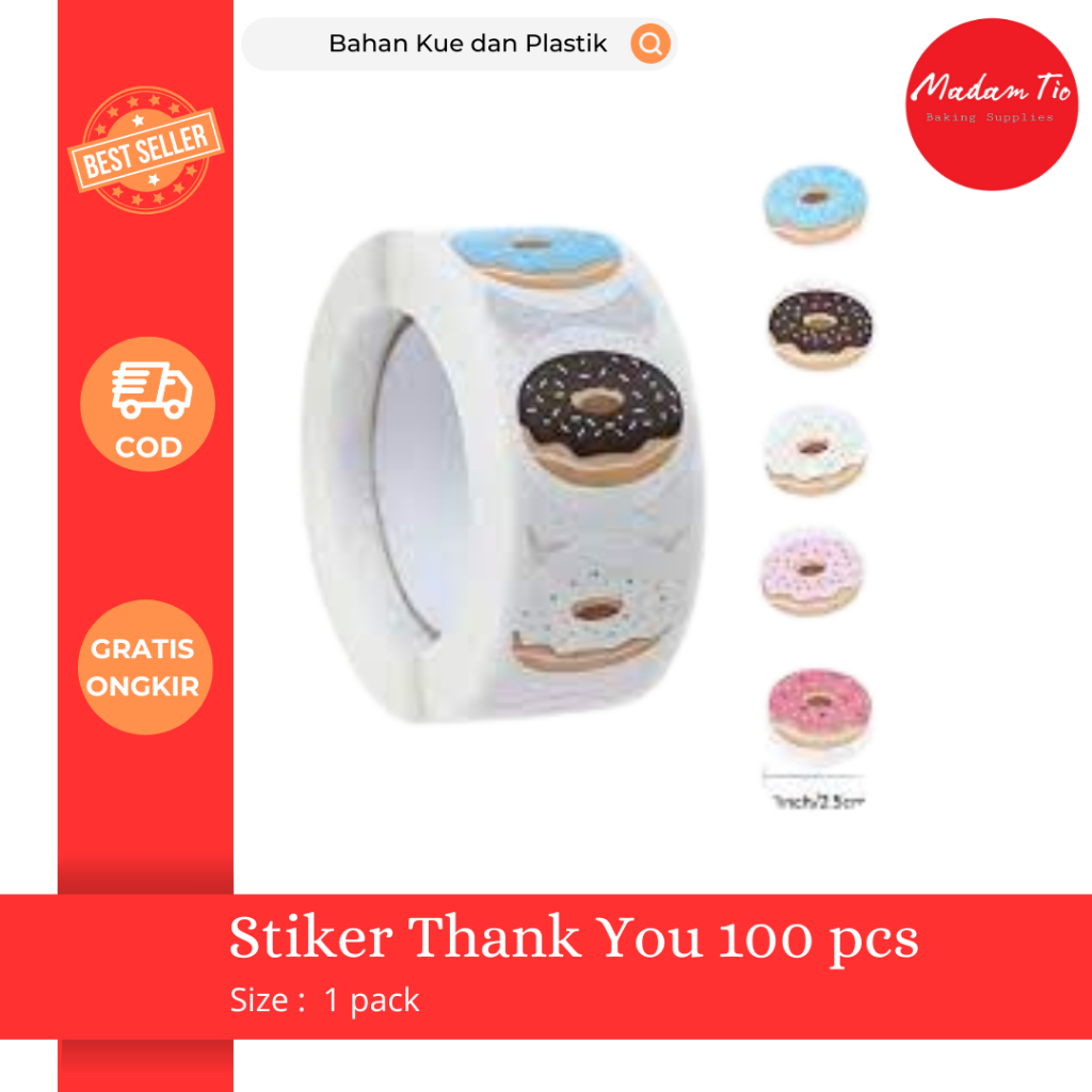 

Stiker Thank You 100pcs/Gulung