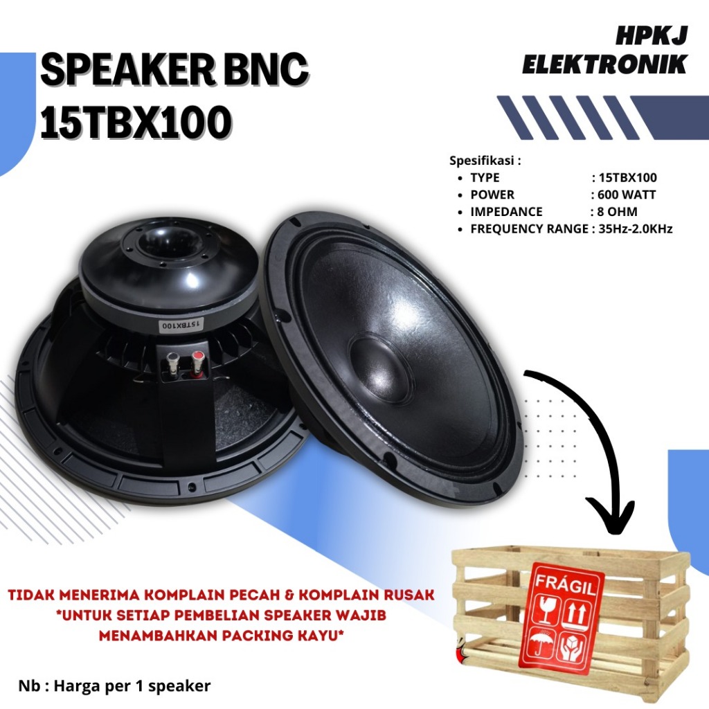 SPEAKER KOMPONEN B&C 15TBX100 speaker komponen 15inch bnc 15tbx100