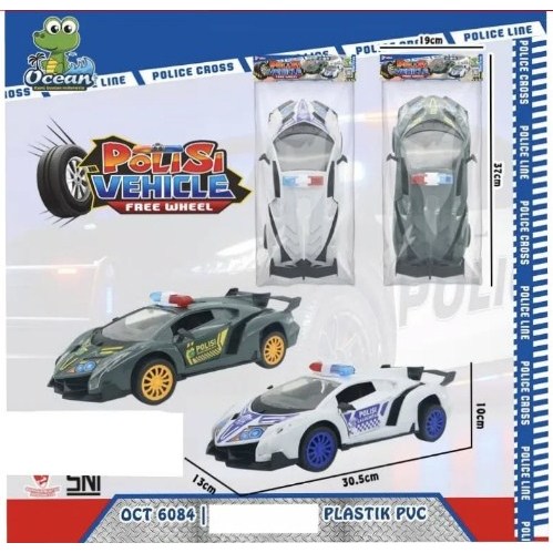 FIGUREANS MAINAN POLISI VEHICLE FREE WHEEL OCT6084 MOBIL POLISI SPORT DORONG BESAR