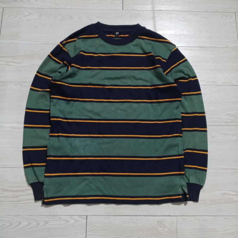 longsleeve salur uniqlo iqbal, stripe uniqlo iqbal