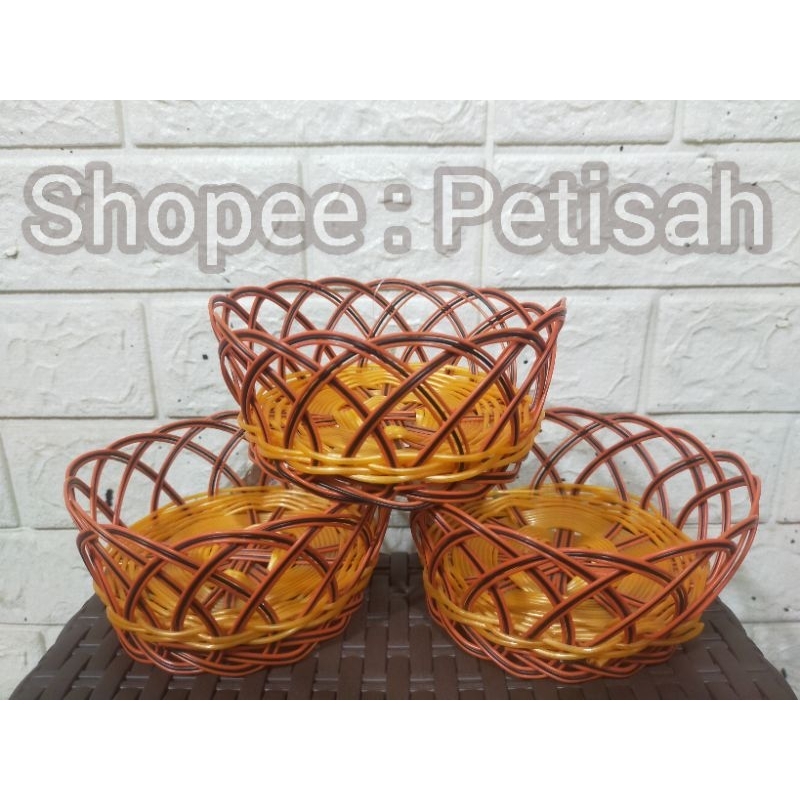 Keranjang Makanan Plastik / Keranjang Anyaman Plastik / Keranjang Buah Anyaman Plastik / Piring Buah