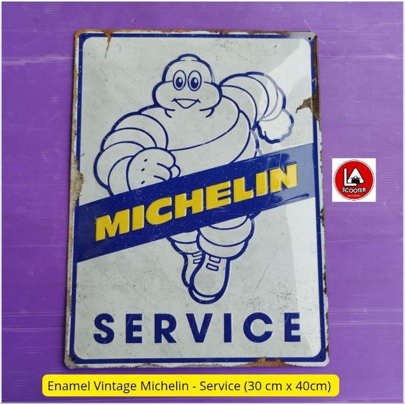 Enamel Vintage Michelin - Service (30 cm x 40cm)