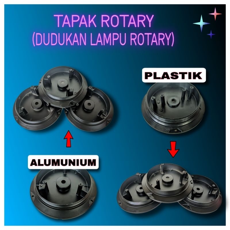 tapak rotari atau dudukan lampu Rotari ( alumunium dan plastik ) seri H 2024-xenon