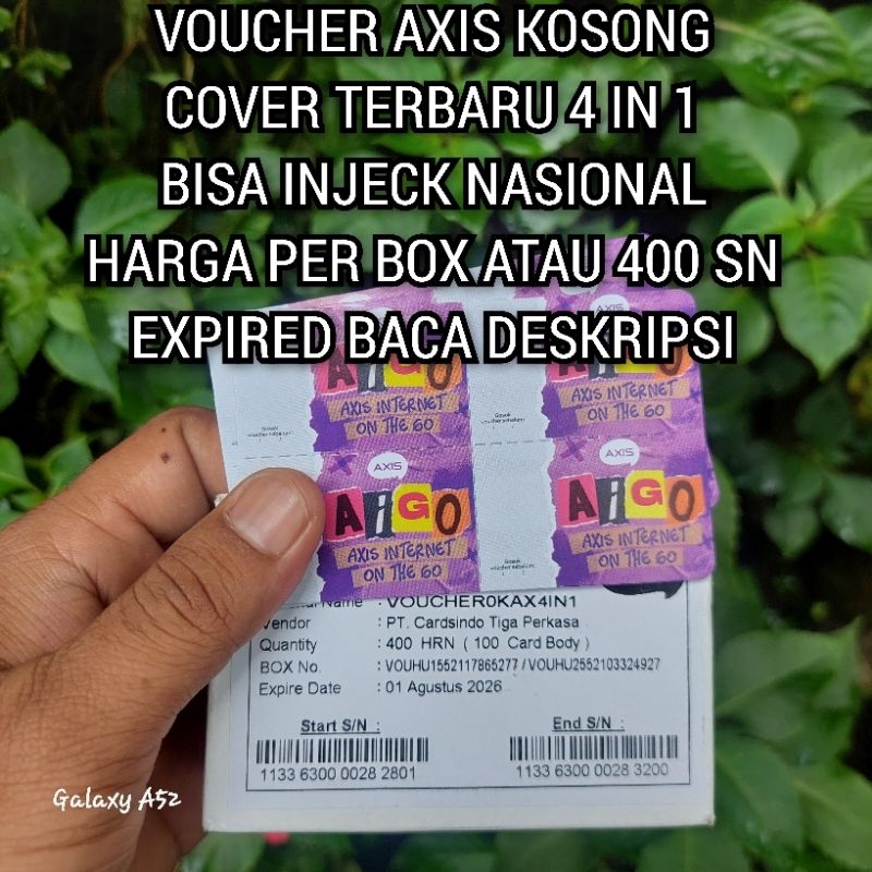 Voucher Kosong Axis 1 box/400 SN Exp, 2027