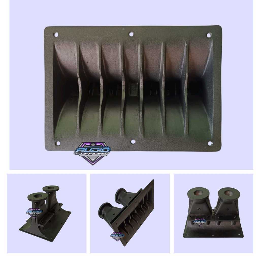 Corong Twiter Line Array Ukuran 17x24 cm Double Exit 2x1inch / Horn Tweeter Multi Drat Baut Bahan Co