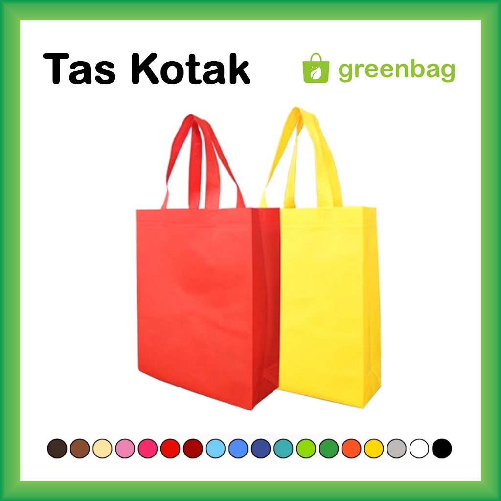 

Goodie Bag Nonwoven Tas Spunbond Model Kotak 1 lusin isi 12 pcs