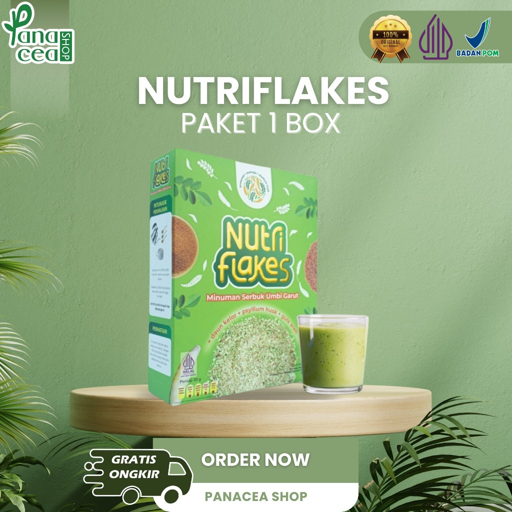 

Nutriflakes Sereal Umbi Garut Asam Lambung - Ampuh Mengatasi Asam Lambung Gerd, Maag 1 Box