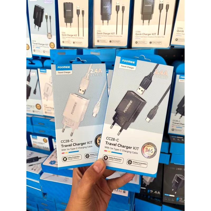 FOOMEE CC28-C Adaptor Charger 2.4A CC28C Charger Set Type C Cable